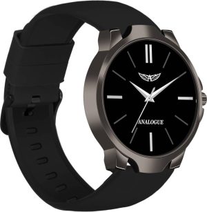 Minimalist Slim Series | Smart Watch Strap | Smart Clip | Soft Silicon | Boys Analog Watch  - For Men ANLG-904-BLACK-BLACK-SC