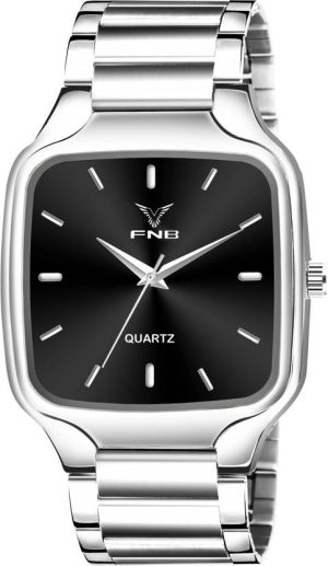 Silver Strap Stainless Steel Square Analog Quartz For Men/Boys Analog Watch  - For Men FN-1157