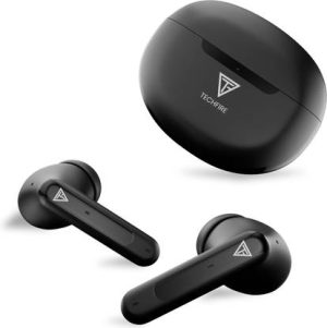 TECHFIRE Bullets 360 TWS Earbuds with 100 HRS Playtime,(50ms Low Latency), Bluetooth v5.3 Bluetooth??(Carbon Black, True Wireless)