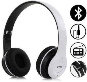 Techpunch COMFORTABLE EAR PADS WIRELESS HEADPHONE WITH AUX SUPPORT COMPATIBLE DEVICE. Bluetooth & Wired??(White, On the Ear)