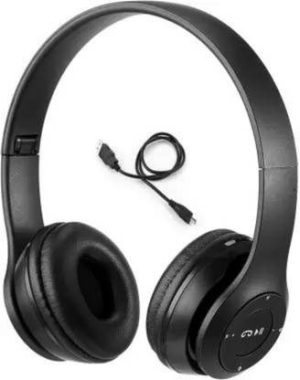 icall Foldable Wireless & Sports Headphone with Mic and volume button Bluetooth & Wired??(Black, True Wireless)