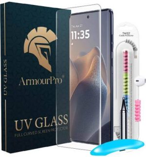 ArmourPro Edge To Edge Tempered Glass for Motorola Edge 60 Fusion 5G, Motorola Edge 60 Fusion, Edge 60 Fusion 5G, UV Glue Tempered Glass with Cable Protector??(Pack of 1)