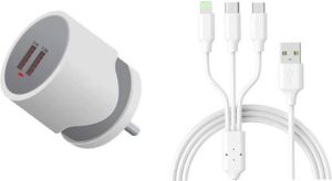 Chias 2 A Wall Charger for Mobile with Detachable Cable??(White, Cable Included)