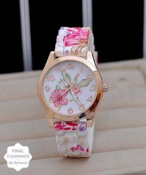 Analog Watch  - For Girls Multi Colour Dial Floral Print Belt