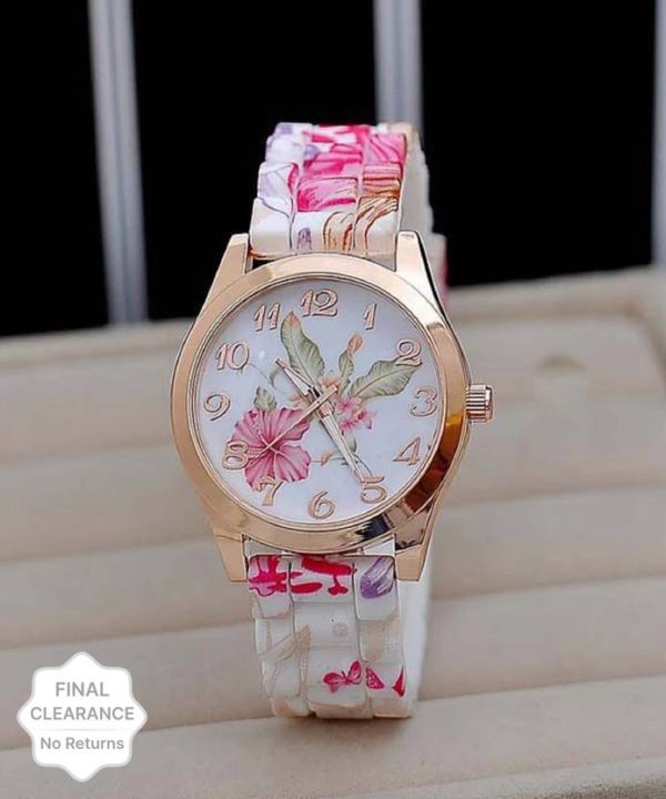 Analog Watch  - For Girls Multi Colour Dial Floral Print Belt