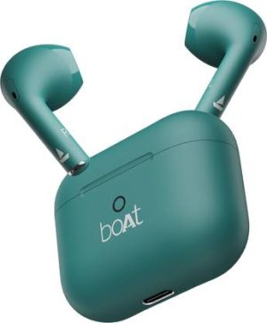 boAt Airdopes Alpha with 35 HRS Playback, 13mm Drivers, Dual Mics ENx & Beast Mode Bluetooth??(Dark Cyan, In the Ear)