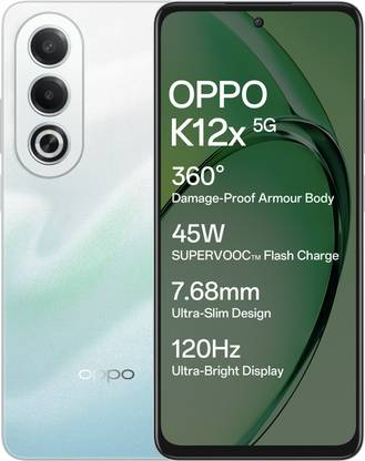 OPPO K12x 5G with 45W SUPERVOOC Charger In-The-Box (Breeze Blue, 128 GB)??(6 GB RAM)