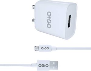 ODIO 12 W 2.4 A Wall Charger for Mobile with Detachable Cable??(White, Cable Included)