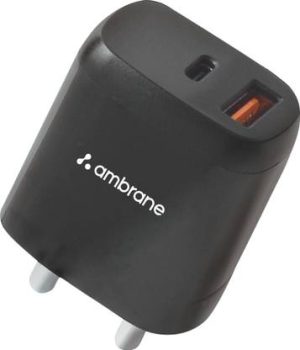 Ambrane 20 W 3 A Wall Charger for Mobile??(Black)
