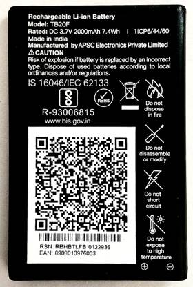 AEV Mobile Battery For  LYF All Jio Keypad Mobile 2000mAh