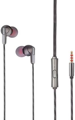 MAK Wired Earphones, Inline Controls, 3.5mm Handsfree with HD Mic, IPX5 Sweatproof Wired??(Grey, In the Ear)