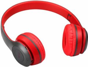 G2L Wireless Headphone with BTv5.0 with clear and deep bass sound quality. Bluetooth & Wired??(Red, On the Ear)