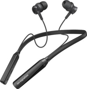 SIGNATIZE Wireless in-Ear Neckband Bluetooth Earphones with 10mm Drive,50 Hours Playtime Bluetooth & Wired??(Black, In the Ear)